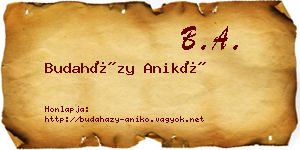 Budaházy Anikó névjegykártya